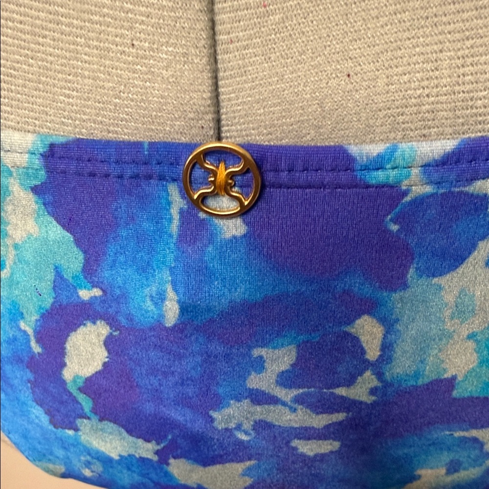 Vix Paula Hermanny Blue Camo Bikini Set Cheeky Beaded Bottom Size S / Top - L - Picture 4 of 12